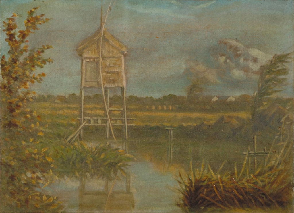 絵画がんどうあつし過去の実験作品90年代風景（セーヌの岸辺）F3